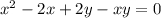 x^2-2x+2y-xy=0