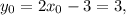 {y_0} = 2{x_0} - 3 = 3,