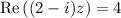 \mathrm{Re}\,((2-i)z)=4