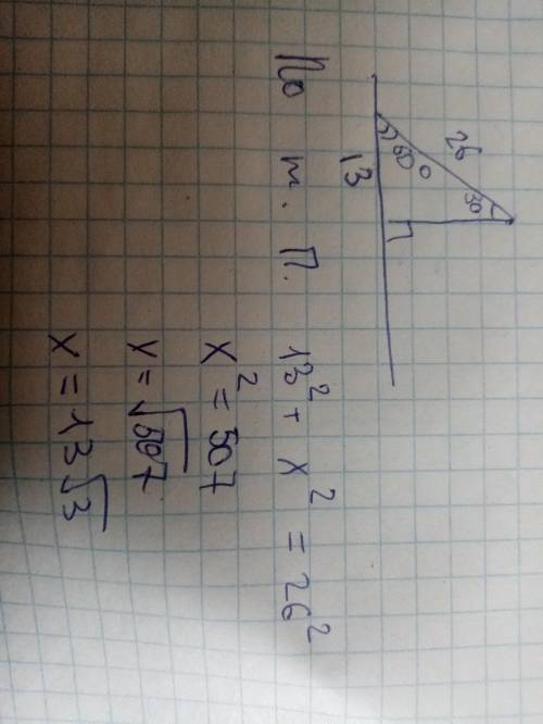 Із точки до прямої проведено перпендикуляр та похилу, що утворює кут 30° із прямою. Знайдіть у санти