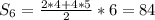 S_{6} =\frac{2*4+4*5}{2}*6=84\\